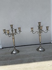 Silver Look Candelabras Holds 5 Candles Used