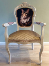 Shabby Chic French Style Dining Bedroom Accent Chair With LADY CAT 