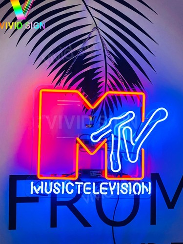 Music television glass - music, neon
