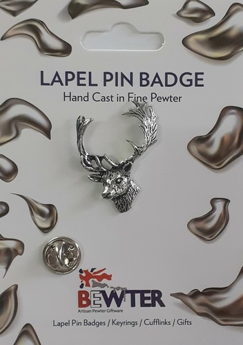 Fallow deer head stag lapel - deer,