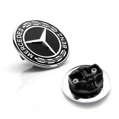 57mm black flat hood badge - flat,