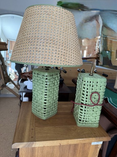 Green woven basket weave - woven,
