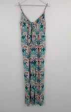 Fat Face Aurora Mirrored Paisley Jumpsuit Teal Green Size 12 £65RRP NEW F2