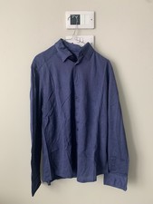 Eton Men Formal Shirt Dark Purple Slim Fit Size M