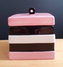 LIQUORICE ALLSORTS LIDDED CERAMIC STORAGE JAR PINK