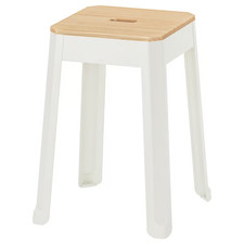 IKEA TRANNO Stool White/Pine  Wooden Chair Solid Seat  Dining Furniture