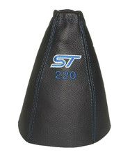 Leather Gear Gaiter for Ford Mondeo MK3 (2003–2006) – “ST220” Blue Embroidery