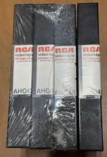 x4 RCA VHS Beta Black Clamshell Storage Cases W/ Labels Video Tape Vintage Media