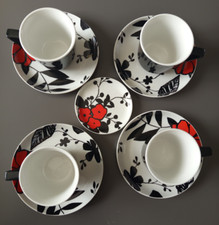 Set of 4x Tea or Coffee Cups & 4x Saucers and small plate