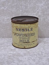 Antique Tin Can Nestlé Powdered Whole Milk - Vintage - 10 CM - Empty -