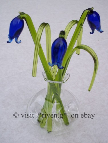 Bluebells glass flowers gift - bluebells,