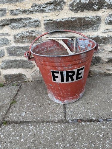 Vintage fire bucket - fire, with