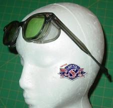 Vintage Bouton Safety Glasses Green Lenses Wayfarer Wire Mesh Sideshield NOS USA