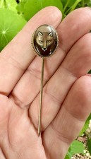 Antique Victorian Essex Crystal Fox Mask Stick Pin