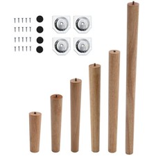 4pc Wooden Table Legs Tapered Solid Oak Table Chair Stool Chest Sofa Feet 6 Size