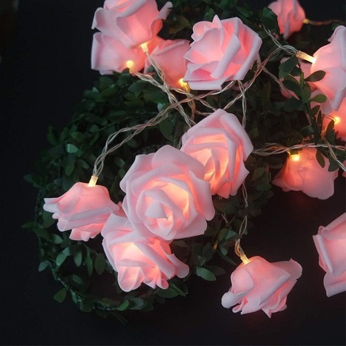 Led rose flower string lights - flower,