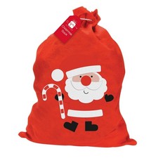 Large Father Christmas Santa Felt Sack Kids Gifts Present Stocking Bag 60x50cm