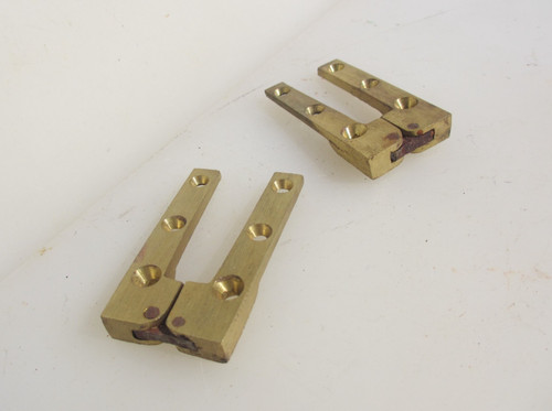 Vintage brass swing hinges - brass,