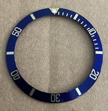Genuine Rolex submariner 16613/16618 blue/gold luminova bezel insert 