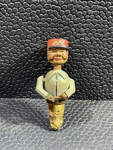 Vintage wooden hand - carved, man