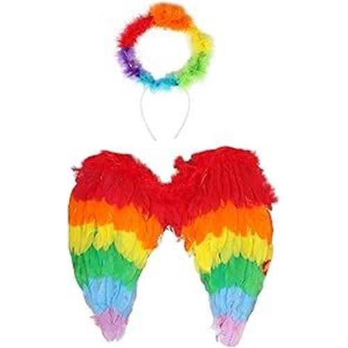 Rainbow wings angel feather - wings,