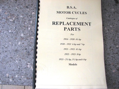 Bsa parts book for all - for,
