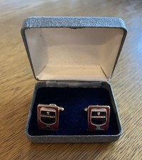 Vintage Pair of Guinness Gold Tone Enamel Cuff Links Superb Condition Come Boxed