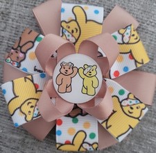 Handmade 4 inch Pudsey & Blush inspired rosette hair bow 