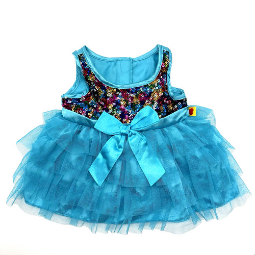 Build bear teal blue - blue, satin