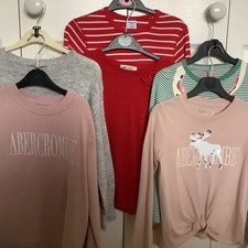 Girls Long Sleeved Tops Bundle x6  Age Range 7-8, Abercrombie, Joules, H&M