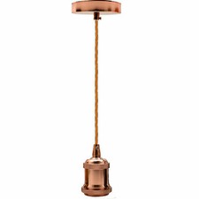 Light Pendant Fitting Ceiling Rose E27 Suspension Set Colours Light Base UK