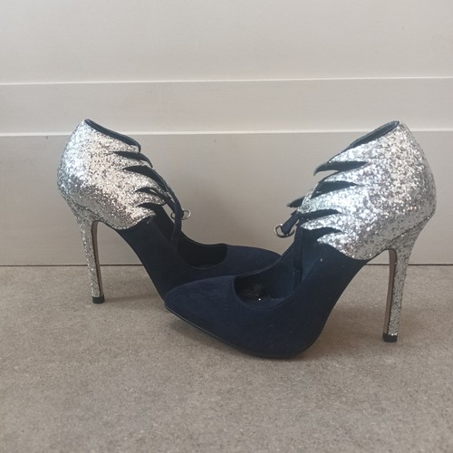 Silver glitter navy - silver,