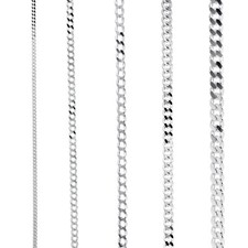 925 sterling silver - silver, curb