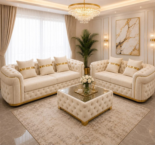Velvet chesterfield sofa - velvet,