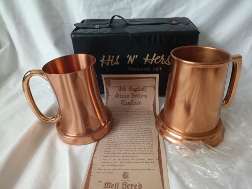 Solid copper tankard set - solid,