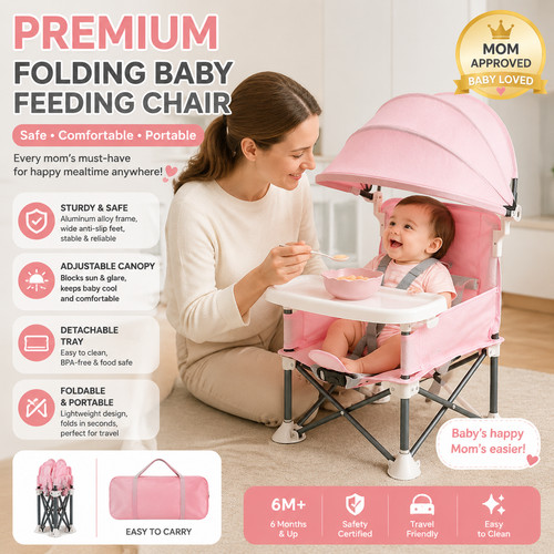 Adjustable folding baby high - adjustable,