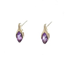 9ct Gold  Amethyst Earrings