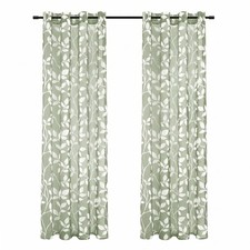 2 Panels Leaf Printed Sheer