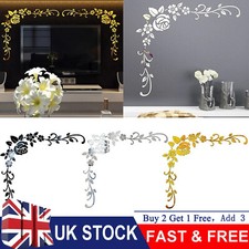 Removable 3D Mirror Flower Art