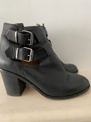 Office black leather - office, heeled
