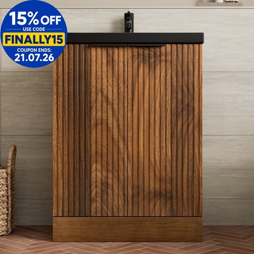 Fluted 600mm bathroom vanity - 600mm,
