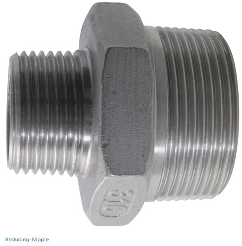 Bspt male - male, stainless