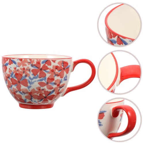 Red ceramic coffee mug large - mug,
