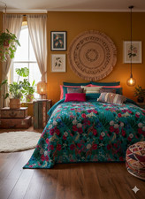 Teal Blue Floral Zebra Print