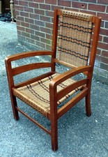 Dryad Heals style Art Deco antique beech rattan armchair fireside easy chair