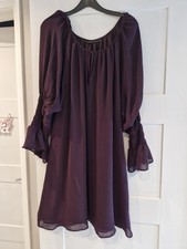Zara Deep Purple Tunic Dress Size 12 New Without Tags