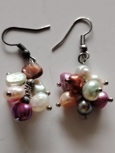 Colorful cluster earrings - colorful,