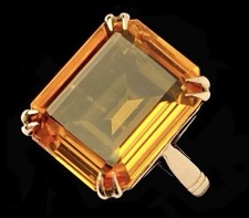 Striking Vintage (1940s / 1950s) 9ct Gold & Synthetic Sapphire Ring