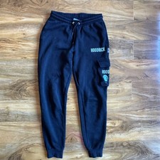 Hoodrich black cargo pocket sweatpant joggers size medium with concealed pocket