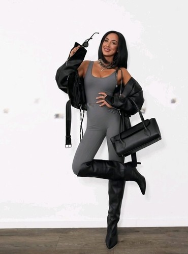 Voga grey knit jumpsuit - o’la,